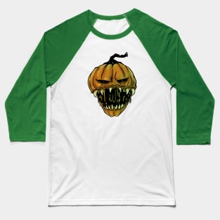 Scary horror Pumpkin face Halloween four Baseball T-Shirt